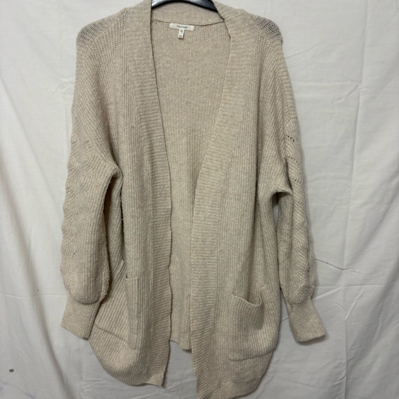 Maurices Sweaters - Maurices beige open-front cardigan sweater with front pockets.